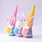 3 PCS Easter Bunny Gnome Plush Figurine Table Gnomes Decor Easter Gifts Present